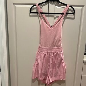 Free People movement pink Sleeveless Romper liner one piece M